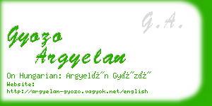 gyozo argyelan business card